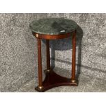 An Empire style lamp table with green marble base