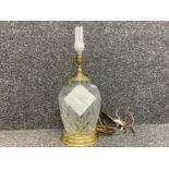Waterford Crystal table lamp with original tag