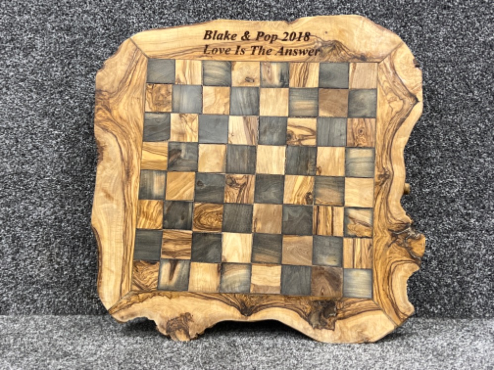 Handmade driftwood chess board