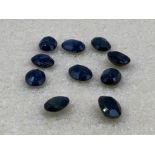 10 x natural blue sapphire stones 9.05cts