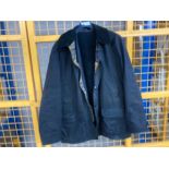 A gents Barbour navy wax jacket with removable gillet size XXL