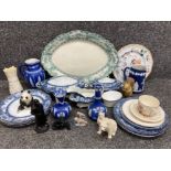 Miscellaneous ceramics to include Wedgwood blue jasperware, Victorian part dinner service by