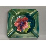 Moorcroft Hibiscus patterned (Orchid & green) ashtray