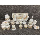 Aynsley “Cottage Garden” trinkets, candlesticks, miniature vases etc