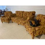 duresta floral patterned 3 piece suite includes two seater Sofa & 2x matching armchairs