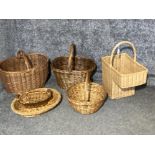 Wicker picnic baskets tray small basket (6)