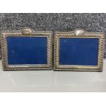 Pair of silver hallmarked rectangular picture frames, 24x21cm