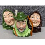 Three Sylvac ‘Staffordshire’ character jugs, includes Robin Hood, Allan a dale & Friar Tuck