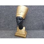 A resin bust of queen Nefertiti 52cm high