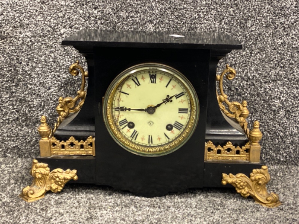 Antique Ansonia black slate mantle clock “New York”