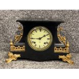 Antique Ansonia black slate mantle clock “New York”