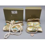 Honora collection pearl necklace and bracelet and another bracelet all boxed