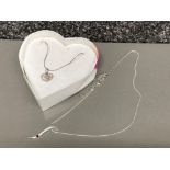 Silver necklace with wire woven heart pendant by Magnolia (with original box) together with a