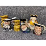 Tray lot comprising of two Royal Doulton miniature character jugs ‘Old Salt & Henry VIII’ plus