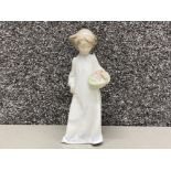 Nao by Lladro figure - girl with basket of roses & small bird