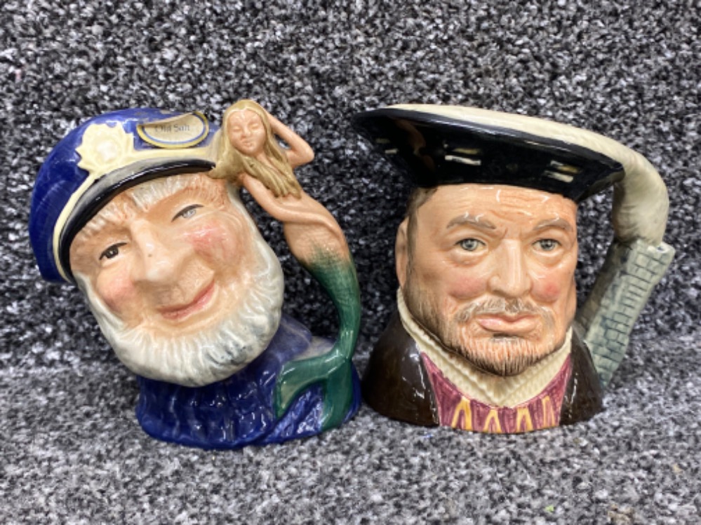 Tray lot comprising of two Royal Doulton miniature character jugs ‘Old Salt & Henry VIII’ plus - Image 2 of 3