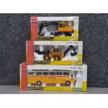 3 Joal Compact die cast vehicles includes Akerman H-7 MC excavator, Volvo BM excavator loader &