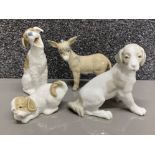 4x Nao by Lladro animals - includes Donkey & 3 dogs