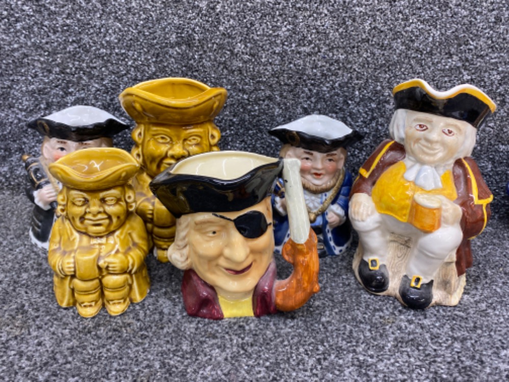 Tray lot comprising of two Royal Doulton miniature character jugs ‘Old Salt & Henry VIII’ plus - Image 3 of 3