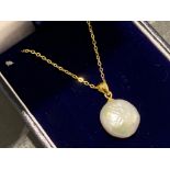 Silver 925 gilt chain & Pearl pendant