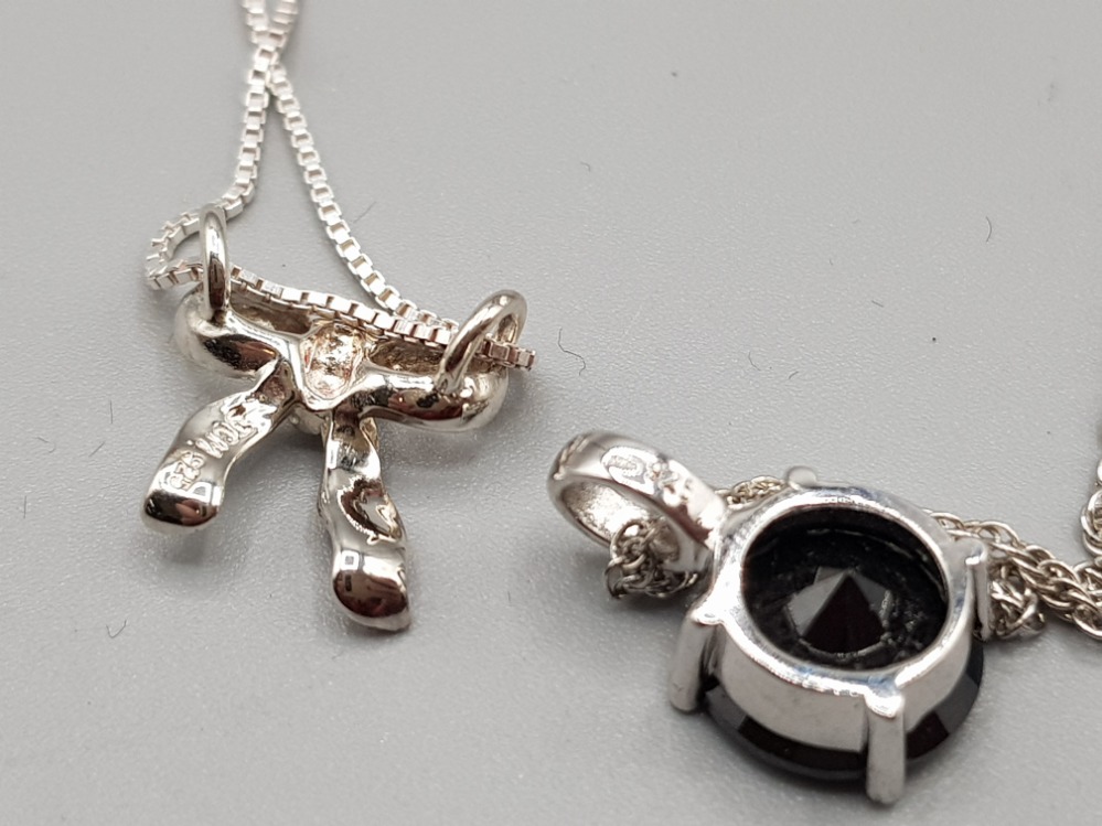 Two silver pendants and three silver chains - Image 2 of 2