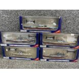 Total of five Naval warships ‘WW2 collection’ all with original boxes - includes HMS Nelson, USS New