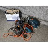 Electric power tools to include a plane and jigsaw and a Roberts radio boxed