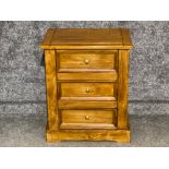 Stained pine 3 drawer chest