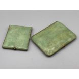 2 french matching shagreen cigarette & match holders