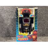 A large scale vintage mego robot with flashing lighs and sounds