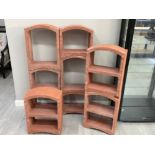 9 piece twelve section terracotta stackable wine racks