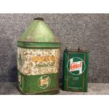 2 vintage castrol oil cans