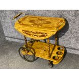 Inlaid Mahogany drop leaf drinks trolley