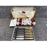 Silver rose spoon set by Viners of Sheffield with original box also includes Sheffield Cambridge