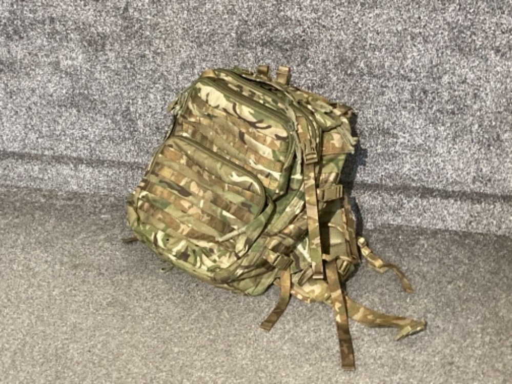 An army camouflage backpack