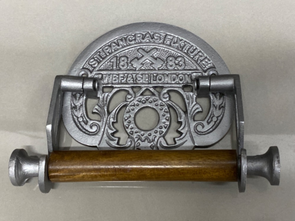 Cast metal reproduction St Pancras toilet roll holder