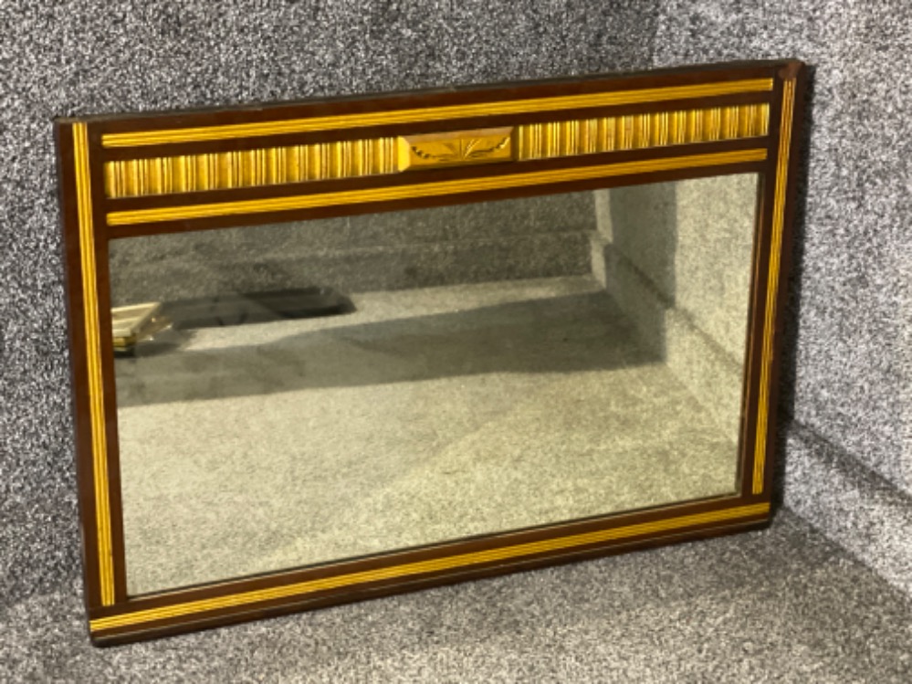 An antique mahogany wall mirror 75x52cm