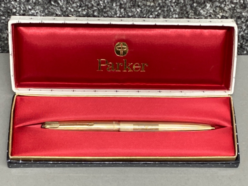 Vintage Parker pen in 12ct rolled gold case, includes original box