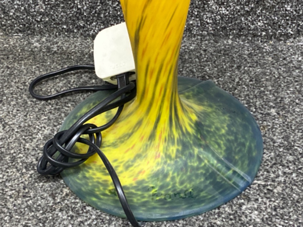 French Art Deco style yellow glass table lamp - Bild 2 aus 3