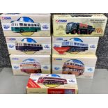 7 boxed diecast corgi classics vehicles, (mainly buses) all with original boxes
