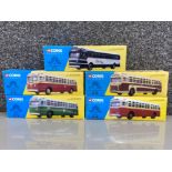 5x limited edition Corgi Classics diecast model buses all with original boxes