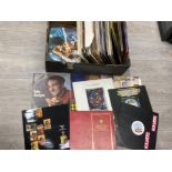 Box containing a large quantity of LP records including Duran Duran, Depeche mode, signed Bobby