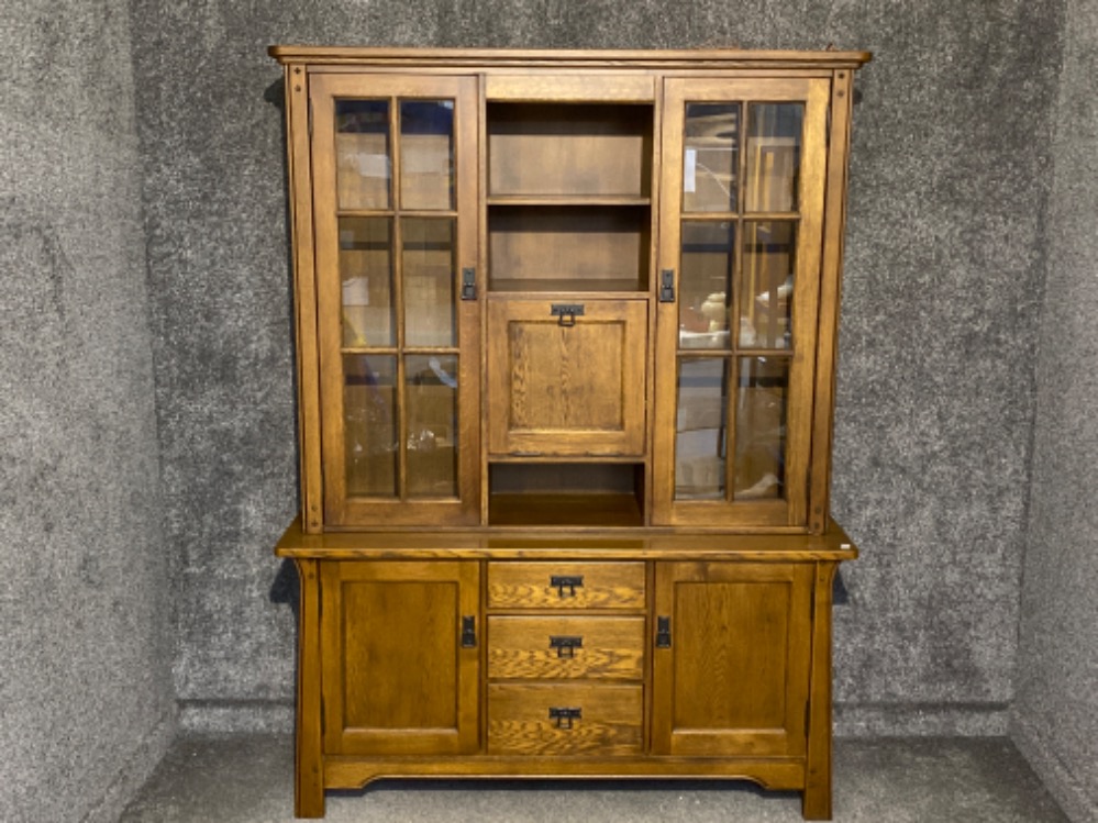 Solid oak display cabinet