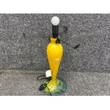 French Art Deco style yellow glass table lamp