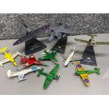 Total of 10 diecast model warplanes (some by matchbox)