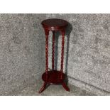 Reproduction mahogany barley twist plant stand