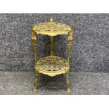 Vintage brass two tier trivet stand