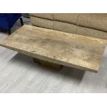 Large rectangular shaped marble pedestal coffee table