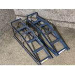 Pair of stackable metal car ramps (mechanics)