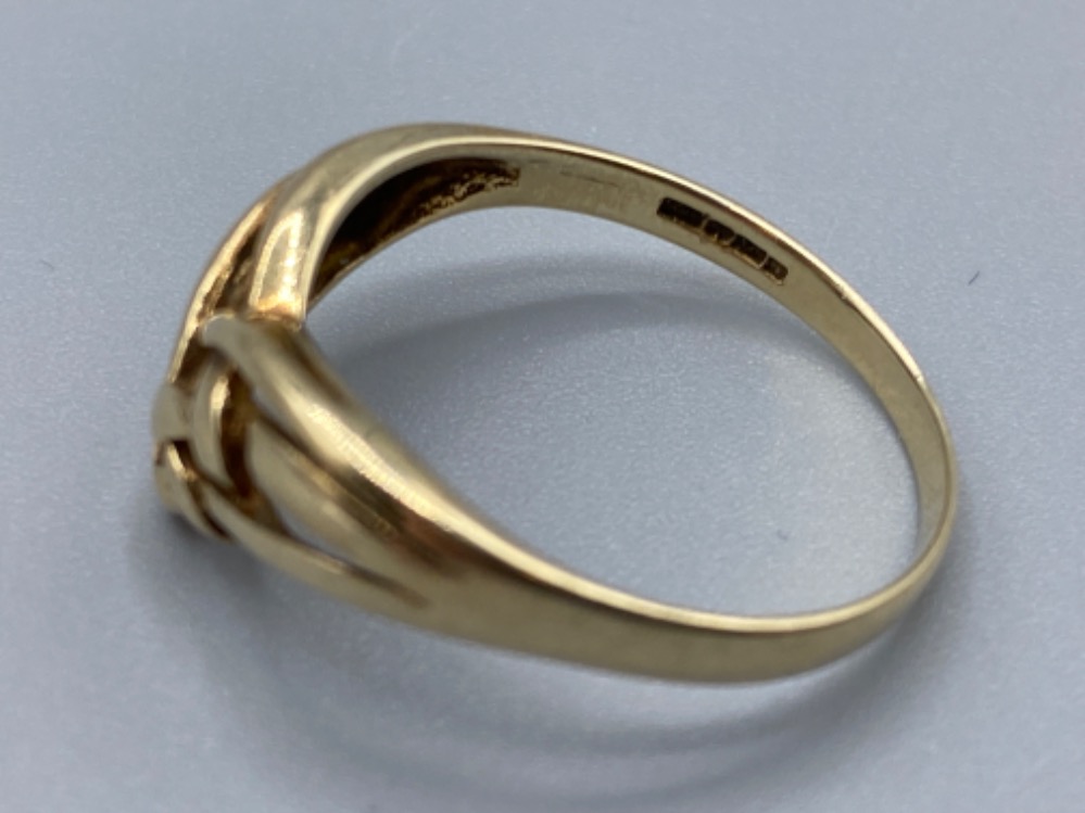 9ct yellow gold fancy wishbone ring, size S - 2g - Bild 2 aus 2